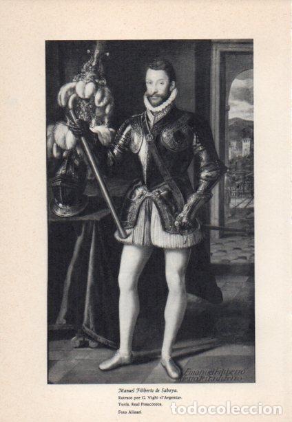Cartoline: LAMINA V38844: Manuel filiberto de Saboya retrato por G. Vighi l'Argenta - Martin de Riquer