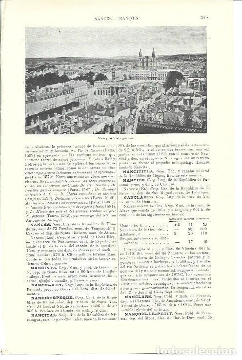 Postkarten: LAMINA ESPASA 40065: Vista parcial de Nancy, Francia - Varios