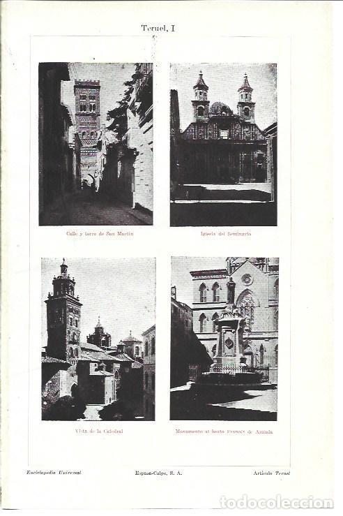 Postales: LAMINA ESPASA 40262: Iglesia del Seminario, Catedral y Torre de San Martin en Teruel - Varios