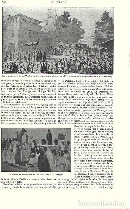 Postcards: LAMINA ESPASA 39778: La procesion del santo Viatico en Barcelona, por Viladomat - Varios
