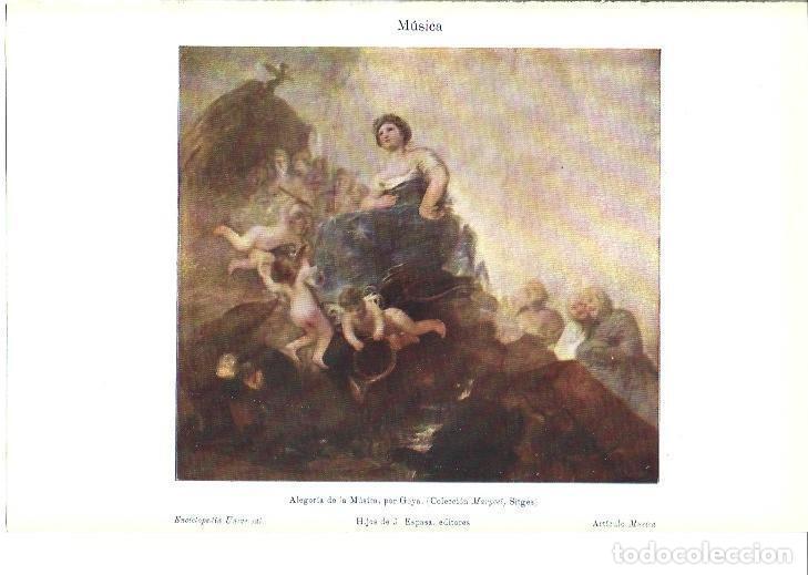 Postcards: LAMINA ESPASA 40012: Alegoria de la musica, por Goya - Varios