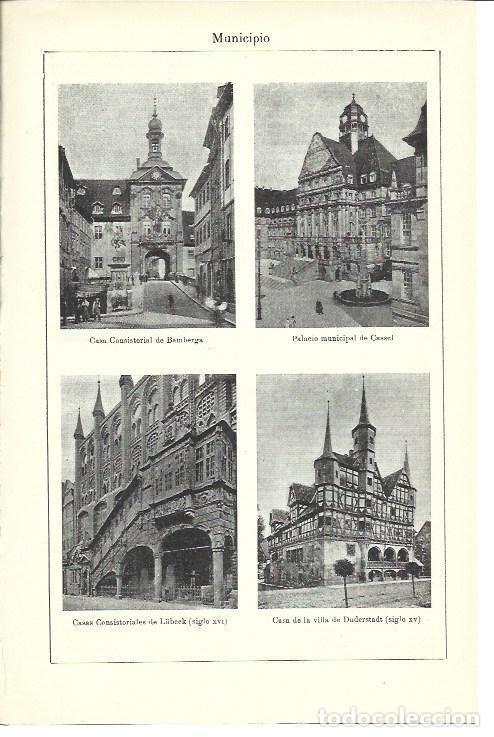 Postkarten: LAMINA ESPASA 39921: Ayuntamientos de Bamberg, Cassel, Lubeck y Duderstadt - Varios