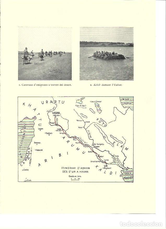 Cartoline: LAMINA 36200: Caravana en el desierto de Irak y mapa del itinierario de Abraham - VVAA