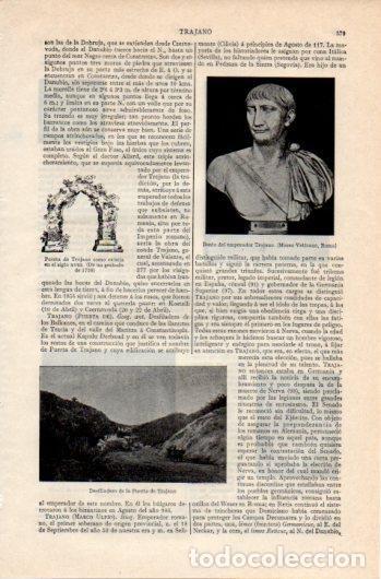 Cartoline: LAMINA V39559: Desfiladero de la Puerta de Trajano y busto de Trajano - Varios