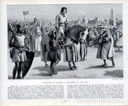 Postkarten: LAMINA V39035: Rendicion de Sevilla a Fernando III por F. Mota - Manuel Sandoval del Rio