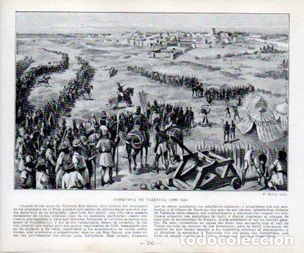 Postcards: LAMINA V39041: Conquista de Valencia a&ntilde;o 1238 por F. Mota - Manuel Sandoval del Rio