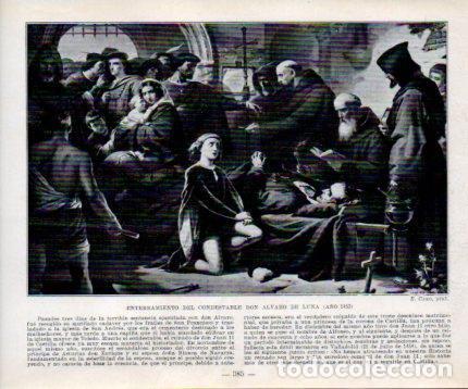 Postkarten: LAMINA V39106: Enterramiento del Condestable Alvaro de Luna en 1453 por E. Cano - Manuel Sandoval de