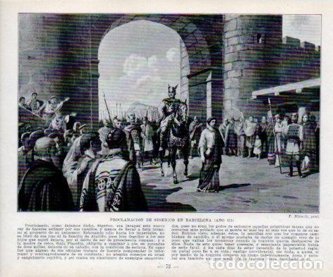 Cartes Postales: LAMINA V38956: Proclamacion de Sigerico en Barcelona por F. Blanch - Manuel Sandoval del Rio