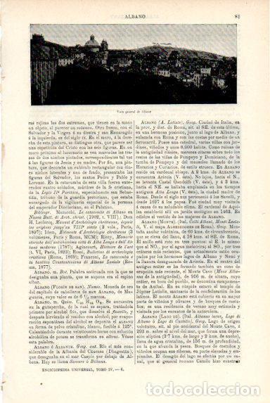 Cartes Postales: LAMINA V50596: Vista general de Albano, Italia - Varios