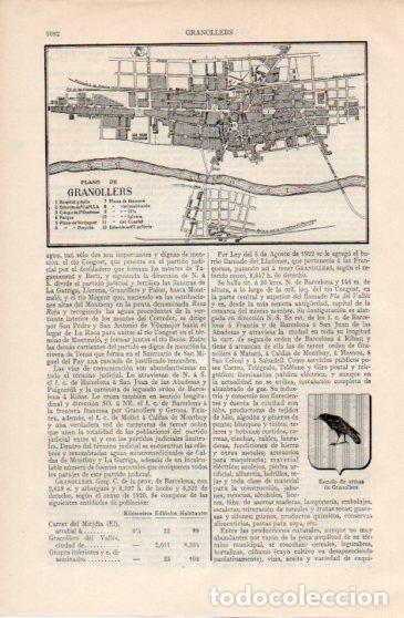 Cartes Postales: LAMINA V40036: Escudo y plano de Granollers - Varios
