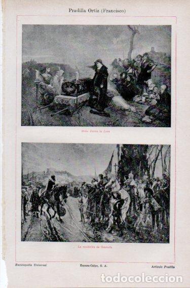 Postales: LAMINA V51017: Juana la Loca y Rendicion de Granada por F. Pradilla Ortiz - Varios.