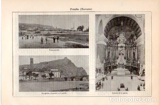 Postais: LAMINA V39877: Vistas de Peralta, Navarra - Varios