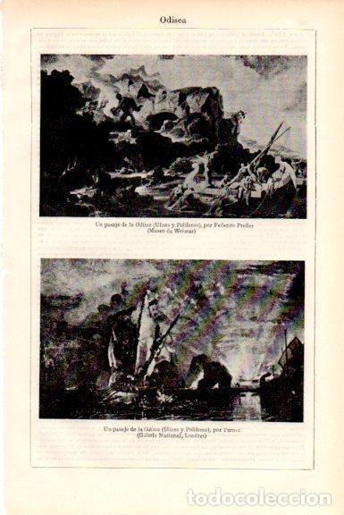 Postkarten: LAMINA V51785: Un pasaje por la Odisea por Preller y por Turner - Varios.