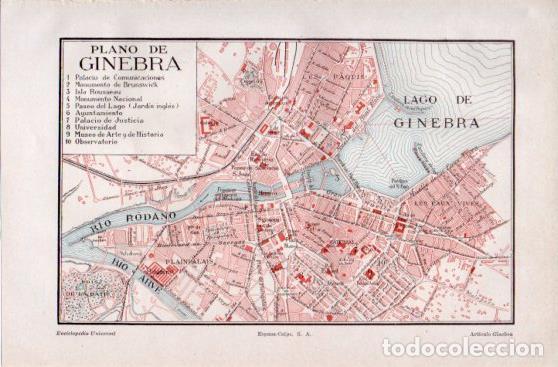 Postales: LAMINA V39933: Plano de Ginebra - Varios