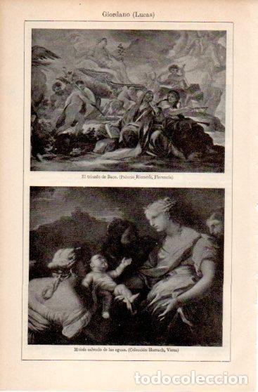 Postais: LAMINA V39939: El triunfo de Baco y Moises salvado de las aguas por Giordano - Varios