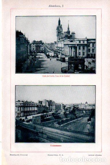 Postales: LAMINA V51481: Calle Castle y Union terrace en Aberdeen - Varios.