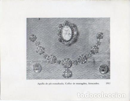 Postkarten: LAMINA V40284: Jaume Mercade, Agulla de pit esmaltada, Collar de maragdes, Arrecades - Joan Sacs