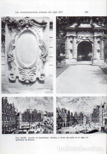 Postales: LAMINA V41350: Castillo de Heidelberg detalles y vista del patio siglo XVI - Leonardo Benevolo