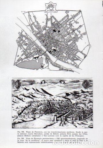 Cartoline: LAMINA V41400: Plano de Florencia y vista en 1580 - Leonardo Benevolo