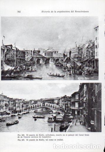 Postcards: LAMINA V41422: El puente de Rialto por Canaletto y el puente actual - Leonardo Benevolo