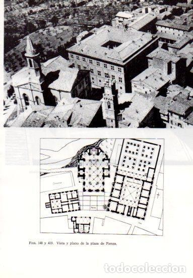 Postcards: LAMINA V41226: Vista y plano de la plaza de Pienza - Leonardo Benevolo