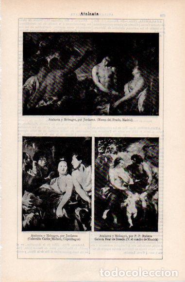 Postales: LAMINA ESPASA PV50486: Atalanta por Jordaens y por Rubens - Varios