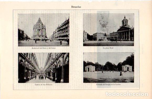 Cartoline: LAMINA V40819: Boulevard, Plaza Real y Galeria San Huberto en Bruselas - Varios