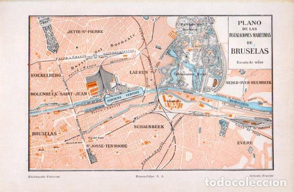 Postais: LAMINA V40837: Plano de las instalaciones maritimas de Bruselas - Varios