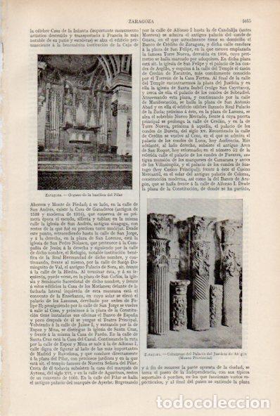 Postais: LAMINA ESPASA V51977: Organo del Pilar y columnas del Palacio de Justicia de Aragon, Zaragoza - Vari