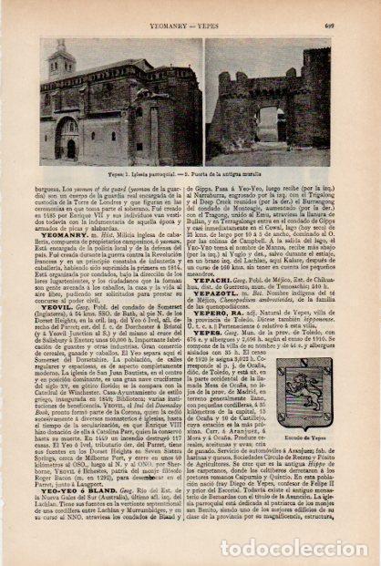 Postkarten: LAMINA ESPASA V51910: Iglesia y antigua muralla en Yepes, Toledo - Varios