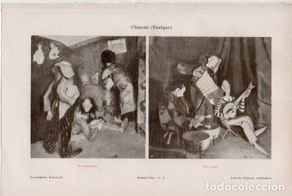 Cartoline: LAMINA ESPASA V52064: El restaurador y Trio triste por Enrique Climent - Varios