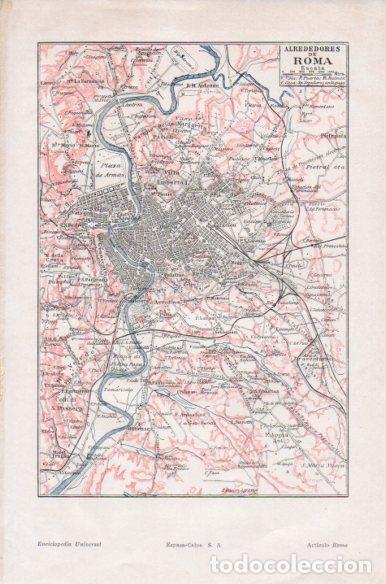 Postais: LAMINA V41728: Mapa alrededores de Roma - Varios