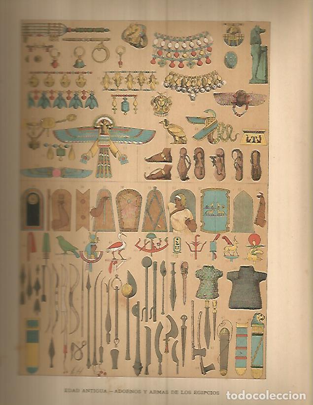 Postales: LAMINA 9723: adornos y armas del antiguo Egipto - Varios