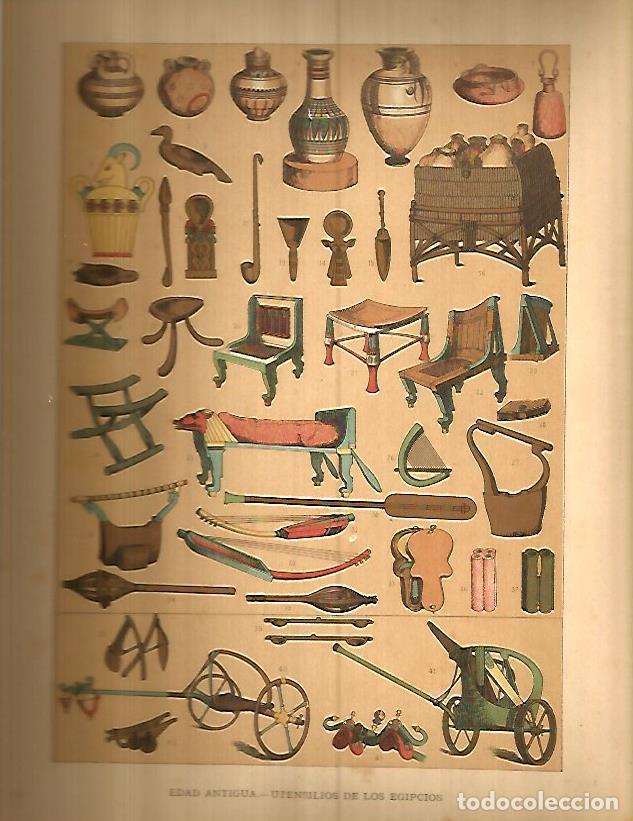 Postales: LAMINA 9758: Utensilios del antiguo Egipto - Varios