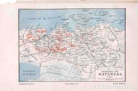 Postais: LAMINA V41560: Mapa de la provincia de Matanzas, Cuba - Varios