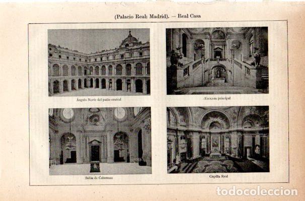 Postais: LAMINA V42260: Escalera, Salon de columnas y Capilla Real, Palacio Real en Madrid - Varios
