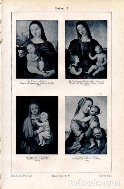 Postales: LAMINA V42189: La Virgen y el Ni&ntilde;o por Rafael - Varios