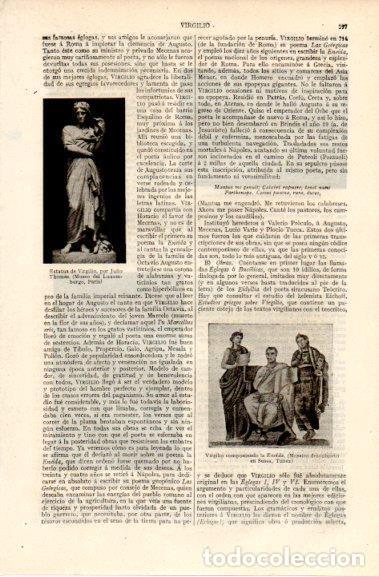 Postales: LAMINA V42742: Estatua de Virgilio por J. Thomas - Varios