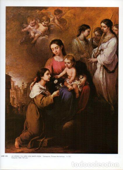 Cartoline: LAMINA V43266: La Virgen y el Ni&ntilde;o con Santa Rosa por Murillo - NULL