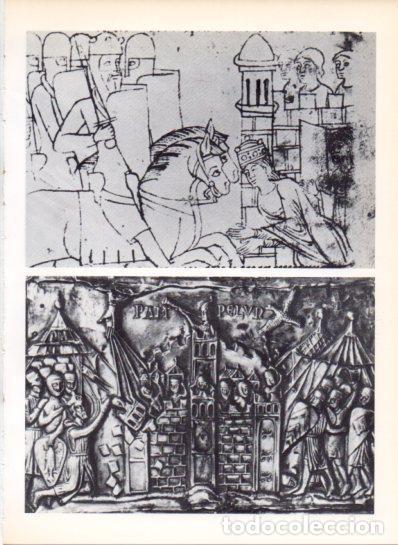Postales: LAMINA V43479: Carlomagno en Zaragoza y antes las murallas de Pamplona - Varios