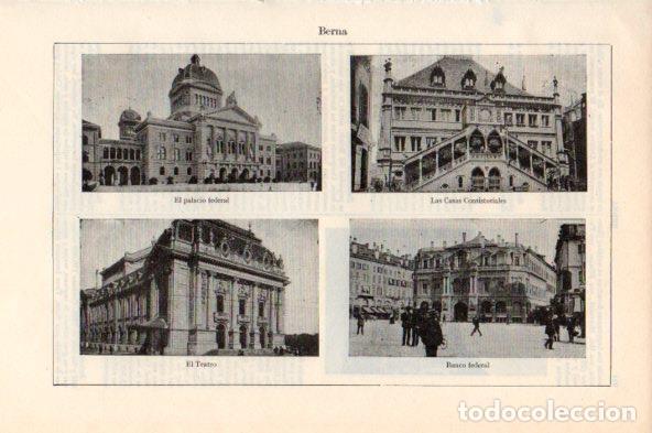 Cartes Postales: LAMINA V44009: Palacio Ayuntamiento Teatro y Banco Federal en Berna - Varios