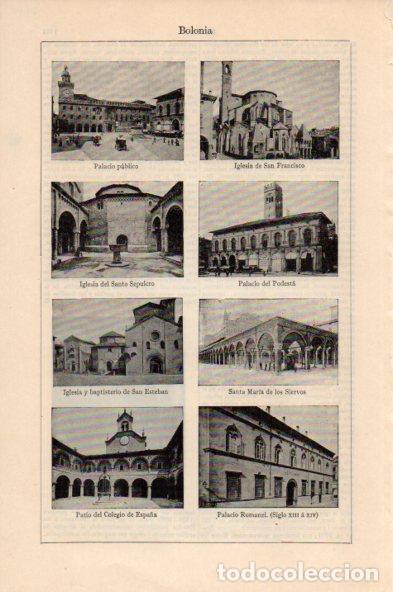 Postales: LAMINA V44145: Iglesias y Palacios en Bolonia - Varios