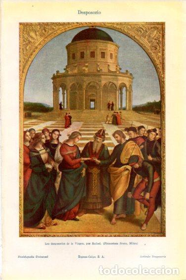 Postales: LAMINA V44889: Los desposorios de la Virgen por Rafael - Varios