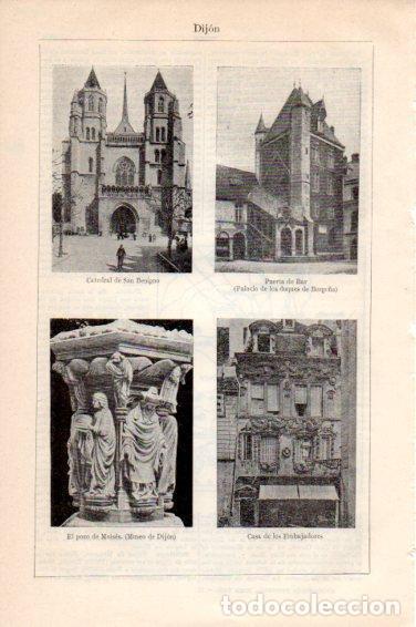 Postkarten: LAMINA V44941: Catedral, Puerta de Bar y Casa de los Embajadores, Dijon - Varios