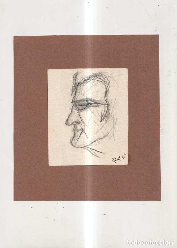 Postales: Boceto (numerado 3): de la cara de un hombre con gafas, firmado por Ralf O - NULL