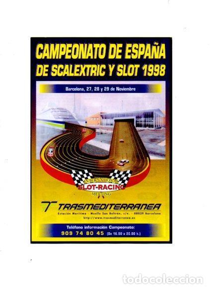 Cartes Postales: V49065: Publicidad Campeonato de Espa&ntilde;a de Scalextric y Slot 1998 en Barcelona - NULL