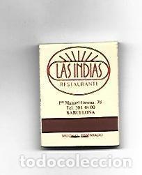 Postcards: CAJA DE CERILLAS 221: Restaurante Las Indias. Barcelona - NULL
