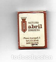 Postcards: CAJA DE CERILLAS 211: Pasteleria Abril. Barcelona - NULL