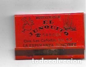 Postais: CAJA DE CERILLAS 49: Restaurante El Junquito. Tenerife - NULL