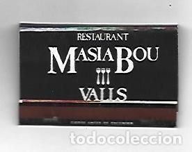 Postais: CAJA DE CERILLAS 24: Restaurante Masia Bou. Valls - NULL